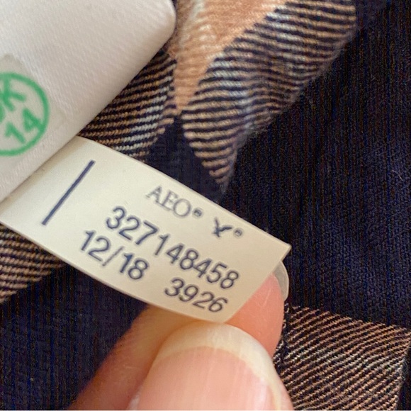 American Eagle plaid “overall” style dress with pockets, size Small - Picture 12 of 13